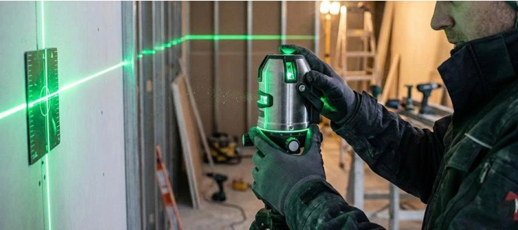 Máy Laser 5 tia xanh dùng ốp gạch, đóng trần có chuẩn không?